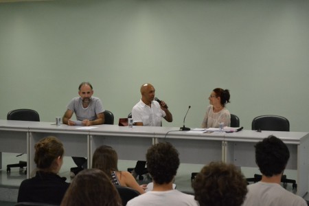 Mesa segundo dia: Marcelo Lazzaratto, Mario Santana e Verônica Fabrini